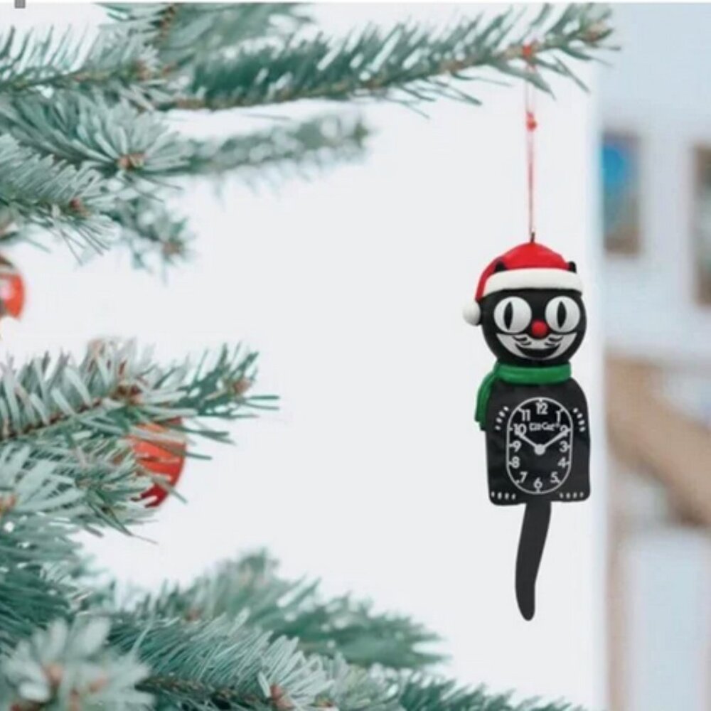 Black Kit Cat Klock clock Christmas Tree Ornament